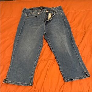 Talbots Mid-Blue Denim Cropped Capris